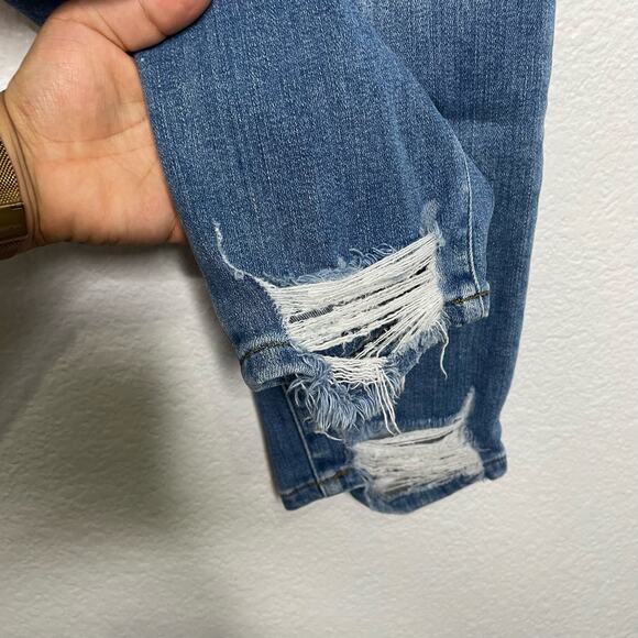 Frame Womens Jeans Size 24 Blue Denim Le High Straight Distressed Medium Wash - Picture 12 of 16